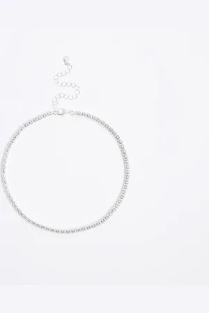 River Island Womens Diamante Choker Necklace