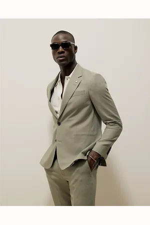 River Island Mens Slim Fit Linen Blend Suit Jacket