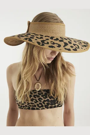 River Island Womens Leopard Oversized Visor Hat