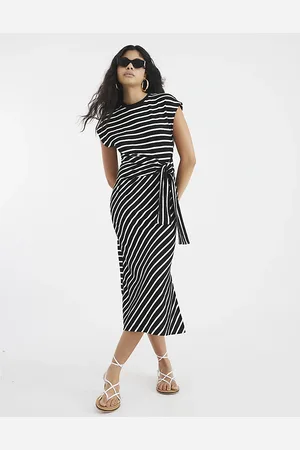 River Island Womens Stripe Knot Side Midi Dress