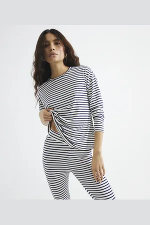 River Island Womens Stripe Top And Trousers Loungewear Set