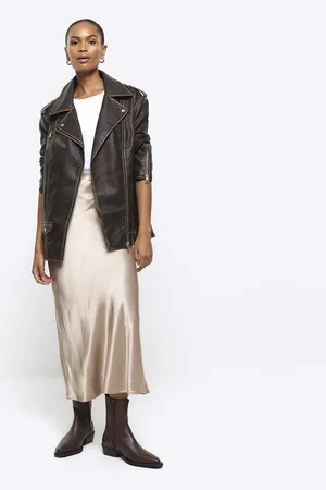 River Island Womens Satin Midi Skirt
