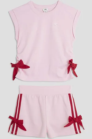 River Island Girls Bow T-Shirt And Shorts Set
