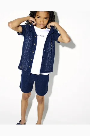 River Island Boys Crochet Shirt 3 Piece Set