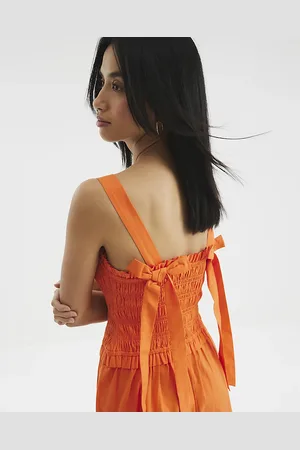 River Island Womens Petite Shirred Midi Dress
