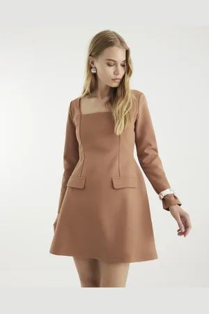 River Island Womens Long Sleeve Square Neck Mini Dress