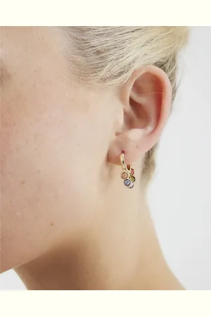 River Island Womens Multicolour Drop Hoop Earrings