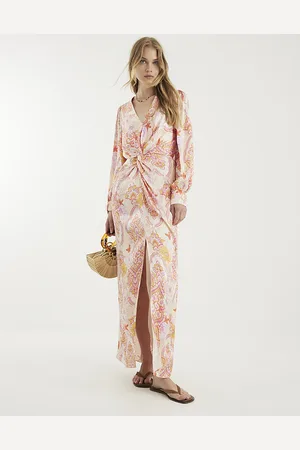 River Island Womens Floral Long Sleeve Twist Maxi Dress