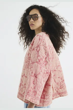 River Island Womens Quilted Floral Oversized Jacket