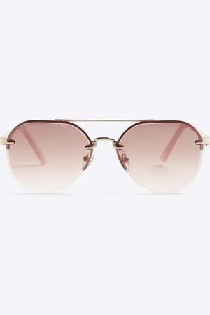 River Island Girls Metal Rimless Aviator Sunglasses