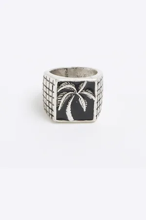 River Island Mens Palm Tree Ring