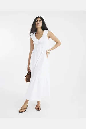 River Island Womens Ruffle Collar Shirred Maxi Dress
