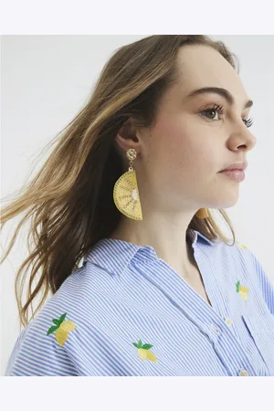 River Island Womens Beaded Lemon Drop Earrings