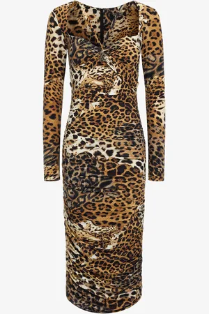 Roberto Cavalli Jaguar Skin Print Dress - Female Dresses 38