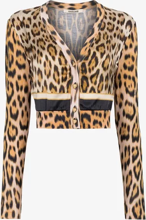 Roberto Cavalli Leopard-print Cropped Cardigan - Female Ready To Wear 40