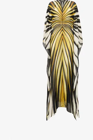 Roberto Cavalli Ray Of Print Chiffon Long Caftan - Female Day Dresses 38