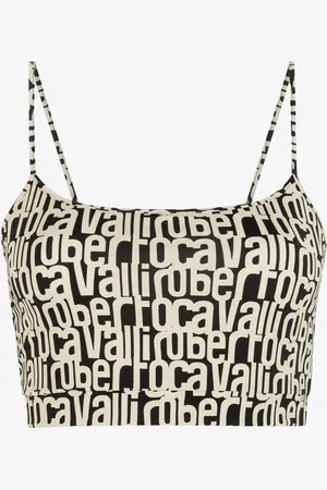 Roberto Cavalli Logo-print Cropped Top - Female Blouses & Tops 40