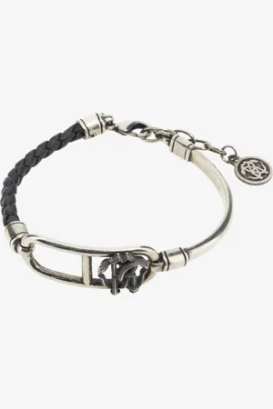 Roberto Cavalli Leather Bracelet With Monogram Rc - Male Fashion Jewelry Unica