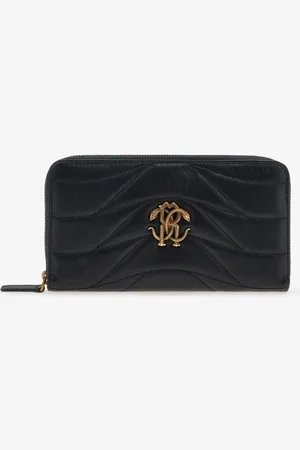 Roberto Cavalli Wallet With Monogram Rc And Zip - Female Small Leather Goods Unica
