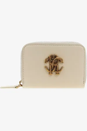 Roberto Cavalli Small Wallet With Monogram Rc And Zip - Female Small Leather Goods Unica