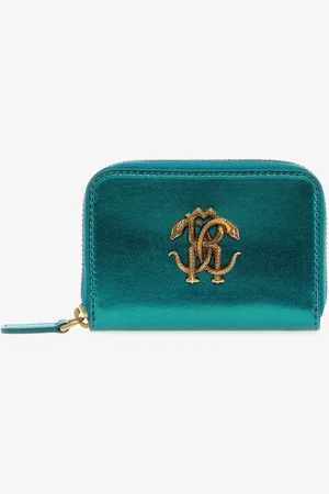 Roberto Cavalli Small Wallet With Monogram Rc And Zip - Female Small Leather Goods Unica