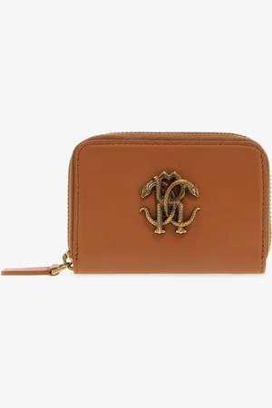 Roberto Cavalli Small Wallet With Monogram Rc And Zip - Female Small Leather Goods Unica