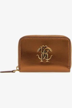 Roberto Cavalli Small Wallet With Monogram Rc And Zip - Female Small Leather Goods Unica