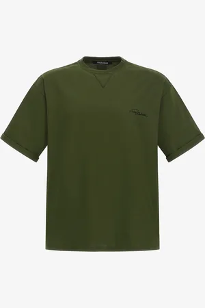 Roberto Cavalli Green T-shirt Embroidered Signature - Male T-shirts S