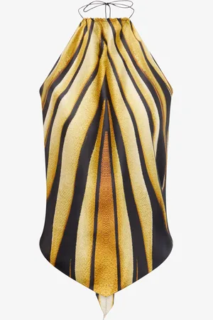 Roberto Cavalli Ray Of Print Silk Top Scarf - Female Blouses & Tops 42