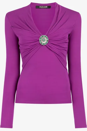Roberto Cavalli Embellished Gathered Top - Female Blouses & Tops 40