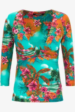 Roberto Cavalli Hawaii Print Top - Female Blouses & Tops 42