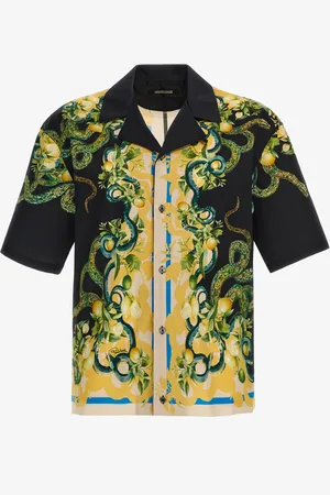 Roberto Cavalli Short-sleeve Lemon Snake Shirt - Male Shirts 48
