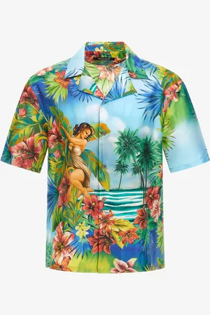 Roberto Cavalli Hawaii Printed Shirt - Male Shirts 46