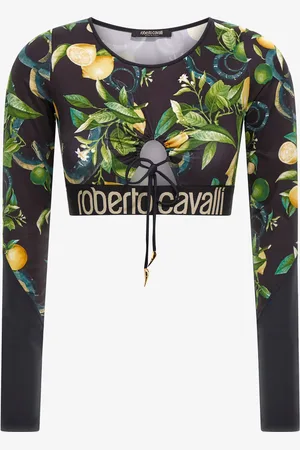 Roberto Cavalli Crop Top Lemon Print - Female Blouses & Tops Xs