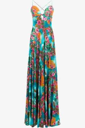 Roberto Cavalli Long Dress Hawaii Print - Female Dresses 38