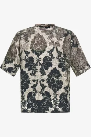 Roberto Cavalli Broccato Print T-shirt - Male T-shirts Xs