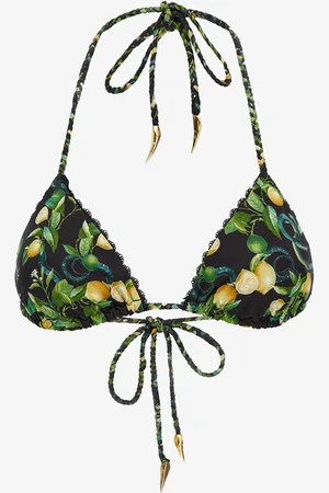 Roberto Cavalli Lemon Print Triangle Bikini - Female Beachwear Xs