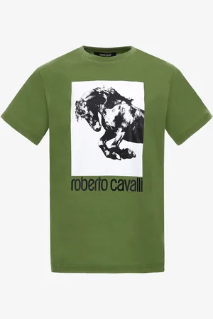 Roberto Cavalli T-shirt With Horse Logo And Print - Male T-shirts And Polos M