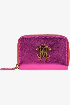 Roberto Cavalli Small Wallet With Monogram Rc And Zip - Female Small Leather Goods Unica