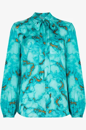 Roberto Cavalli Marble-print Shirt - Female Blouses & Tops 38