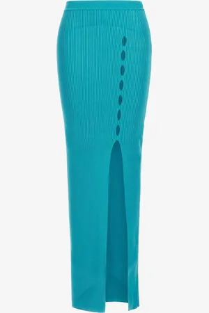 Roberto Cavalli Ribbed Long Skirt With Cut-out - Female Long Skirts 40