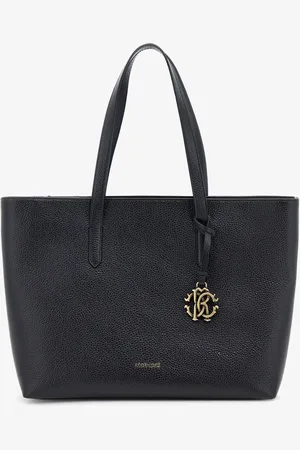 Roberto Cavalli Leather Shopper Bag With Rc Charm - Female Shopping Bags Unica