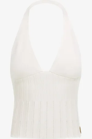 Roberto Cavalli Ribbed Halter Top - Female Blouses & Tops S