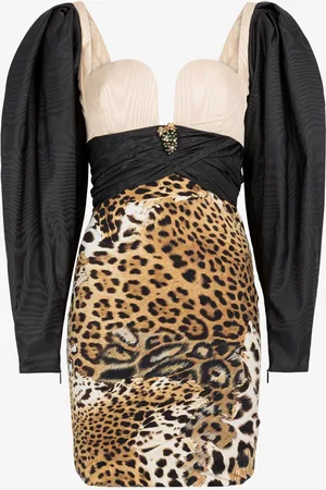 Roberto Cavalli Leopard-print Mini Dress - Female Dresses 40