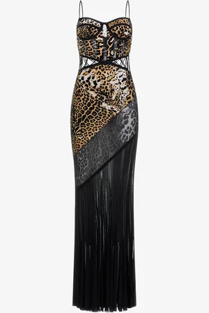 Roberto Cavalli Jaguar Skin Knitted Dress - Female Evening Dresses L