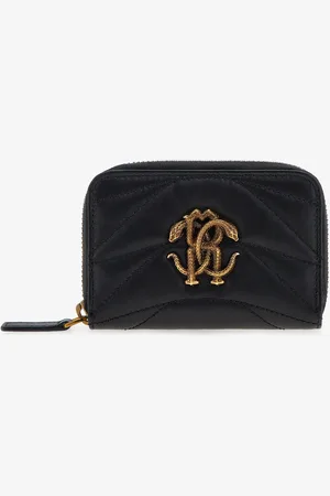 Roberto Cavalli Small Wallet With Monogram Rc And Zip - Female Small Leather Goods Unica