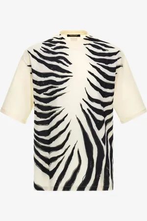 Roberto Cavalli Zebra Print T-shirt - Male T-shirts S