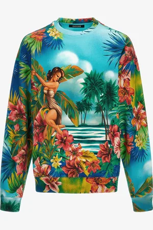 Roberto Cavalli Hawaii Print Sweatshirt - Male Sweatshirts S