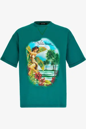 Roberto Cavalli Hawaii Print T-shirt - Male T-shirts S