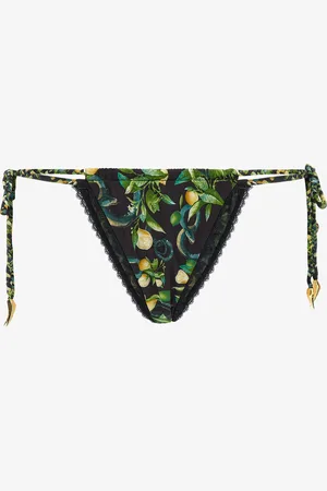 Roberto Cavalli Lemon Print Swim Briefs - Female Beachwear Xs